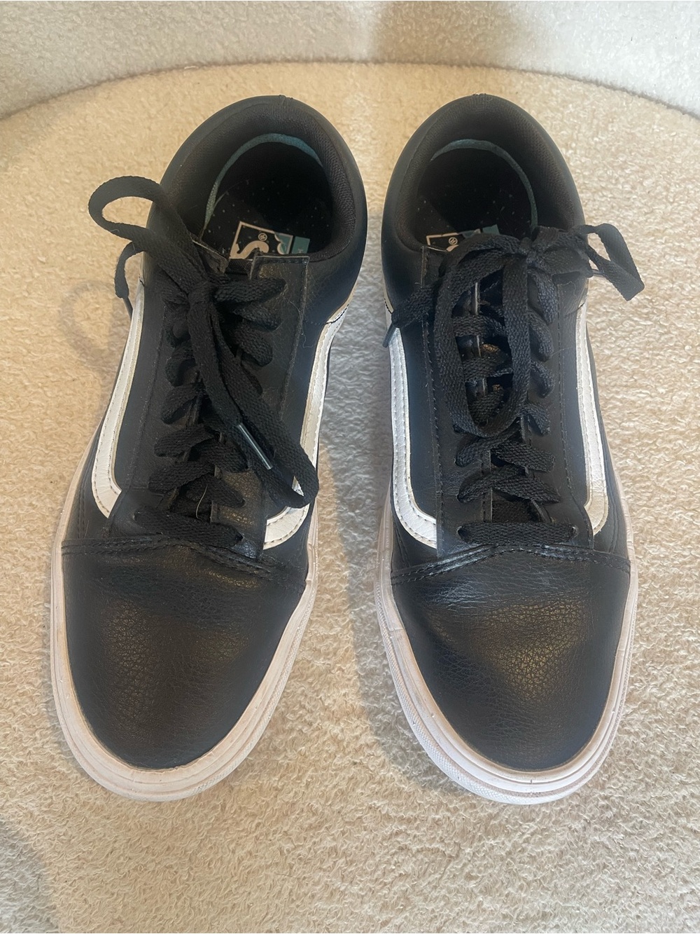 Vans Black Low-Top Sneakers with White Side Stripe